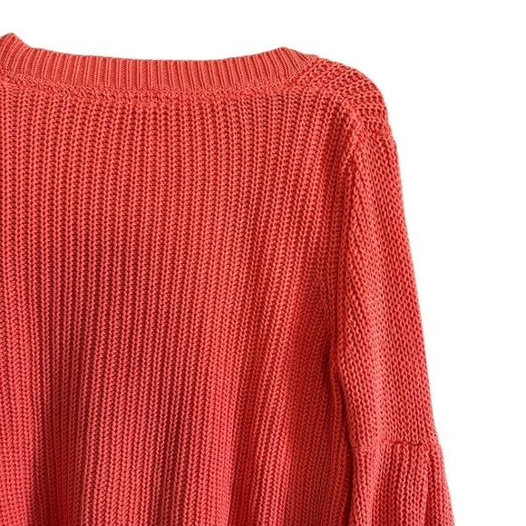Free People Damsel Bell Sleeve Sweater Coral Sz XS - Picture 10 of 14